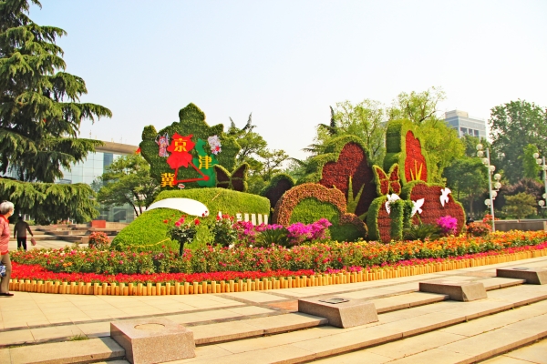 "协同发展"主题花坛